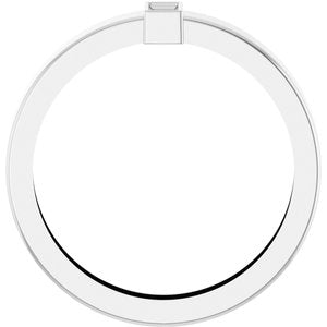 14K White Gold 4x2 mm Straight Baguette Bezel-Set Ring Mounting Size 9.5 – image 4