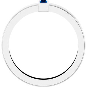 14K White Gold Lab-Grown Blue Sapphire  Bezel-Set Ring Size 9.5 – image 2