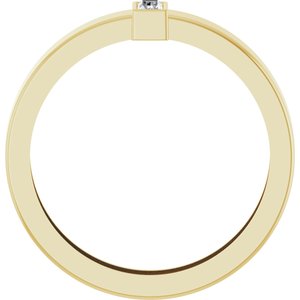 14K Yellow Gold Natural Diamond  Bezel-Set Ring Size 9.5 – image 2