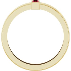 14K Yellow Gold Lab-Grown Ruby  Bezel-Set Ring Size 9.5 – image 2