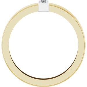 14K Yellow/White Gold Natural Diamond  Bezel-Set Ring Size 9.5 – image 2