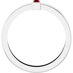 14K White Gold Lab-Grown Ruby  Bezel-Set Ring Size 9.5 – image 2
