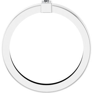 14K White Gold Natural Diamond  Bezel-Set Ring Size 9 – image 2