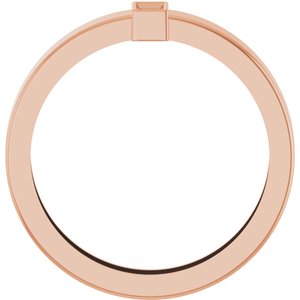 14K Rose Gold 4x2 mm Straight Baguette Bezel-Set Ring Mounting Size 9 – image 4