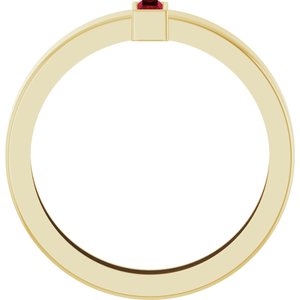 14K Yellow Gold Lab-Grown Ruby  Bezel-Set Ring Size 9 – image 2