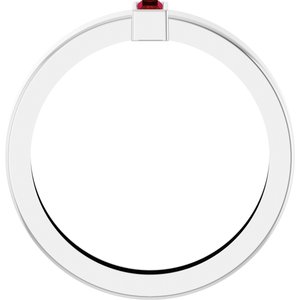 14K White Gold Lab-Grown Ruby  Bezel-Set Ring Size 9 – image 2
