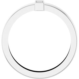 14K White Gold 4x2 mm Straight Baguette Bezel-Set Ring Mounting Size 9 – image 4