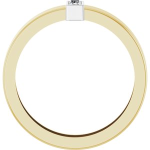 14K Yellow/White Gold Lab-Grown Diamond  Bezel-Set Ring Size 9 – image 2