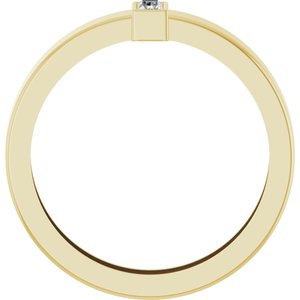 14K Yellow Gold Natural Diamond  Bezel-Set Ring Size 9 – image 2