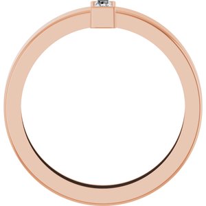 14K Rose Gold 4x2 mm Straight Baguette Bezel-Set Ring Mounting Size 9 – image 3