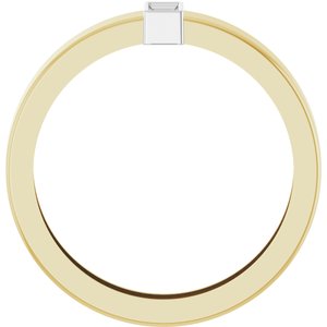 14K Yellow/White Gold 4x2 mm Straight Baguette Bezel-Set Ring Mounting Size 9 – image 4
