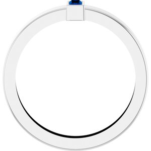 14K White Gold Lab-Grown Blue Sapphire  Bezel-Set Ring Size 9 – image 2