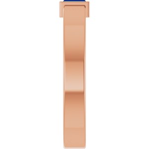 14K Rose Gold Lab-Grown Blue Sapphire  Bezel-Set Ring Size 9 – image 4