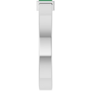 14K White Gold Lab-Grown Emerald  Bezel-Set Ring Size 9 – image 4