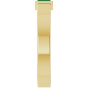 14K Yellow Gold Lab-Grown Emerald  Bezel-Set Ring Size 9 – image 4