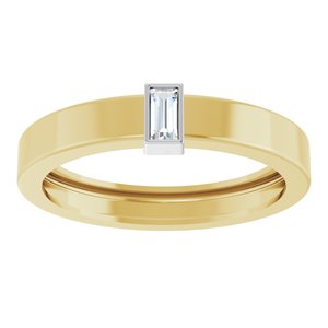 14K Yellow/White Gold Lab-Grown Diamond  Bezel-Set Ring Size 10 – image 3