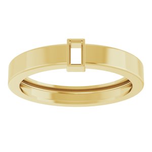 14K Yellow Gold 4x2 mm Straight Baguette Bezel-Set Ring Mounting Size 10 – image 6