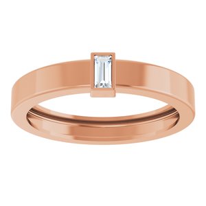 14K Rose Gold Natural Diamond  Bezel-Set Ring Size 10 – image 3