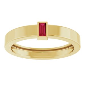 14K Yellow Gold Lab-Grown Ruby  Bezel-Set Ring Size 10 – image 3
