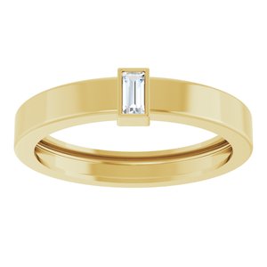 14K Yellow Gold Lab-Grown Diamond  Bezel-Set Ring Size 10 – image 3