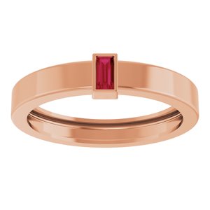 14K Rose Gold Lab-Grown Ruby  Bezel-Set Ring Size 10 – image 3