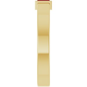 14K Yellow Gold Lab-Grown Ruby  Bezel-Set Ring Size 10 – image 4