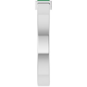 14K White Gold Lab-Grown Emerald  Bezel-Set Ring Size 10 – image 4