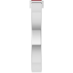 14K White Gold Lab-Grown Ruby  Bezel-Set Ring Size 10 – image 4