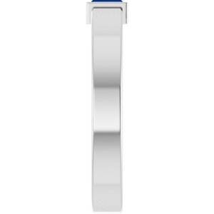 14K White Gold Lab-Grown Blue Sapphire  Bezel-Set Ring Size 10 – image 4