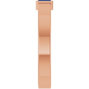 14K Rose Gold Lab-Grown Blue Sapphire  Bezel-Set Ring Size 10 – image 4