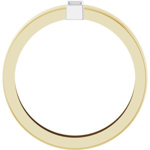 14K Yellow/White Gold 4x2 mm Straight Baguette Bezel-Set Ring Mounting Size 10 – image 4