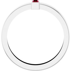 14K White Gold Lab-Grown Ruby  Bezel-Set Ring Size 10 – image 2