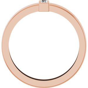 14K Rose Gold 4x2 mm Straight Baguette Bezel-Set Ring Mounting Size 10 – image 3