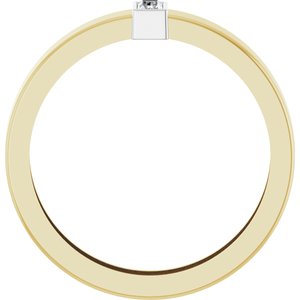 14K Yellow/White Gold Lab-Grown Diamond  Bezel-Set Ring Size 10 – image 2