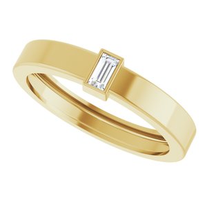 14K Yellow Gold Natural Diamond  Bezel-Set Ring Size 10 – image 5