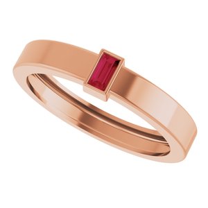 14K Rose Gold Lab-Grown Ruby  Bezel-Set Ring Size 10 – image 5