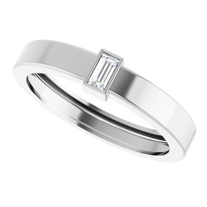 14K White Gold Lab-Grown Diamond  Bezel-Set Ring Size 10 – image 5