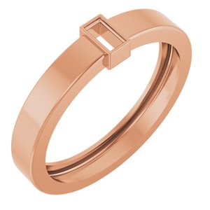 14K Rose Gold 4x2 mm Straight Baguette Bezel-Set Ring Mounting Size 10 – image 2