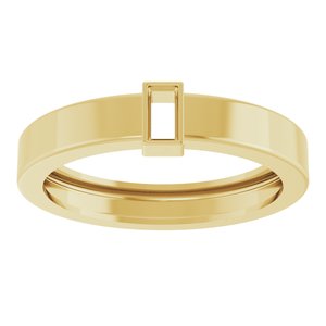 14K Yellow Gold 4x2 mm Straight Baguette Bezel-Set Ring Mounting Size 8.5 – image 6