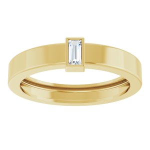 14K Yellow Gold Natural Diamond  Bezel-Set Ring Size 8.5 – image 3