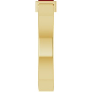 14K Yellow Gold Lab-Grown Ruby  Bezel-Set Ring Size 5.5 – image 4