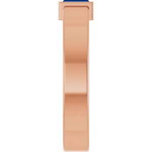 14K Rose Gold Lab-Grown Blue Sapphire  Bezel-Set Ring Size 5.5 – image 4