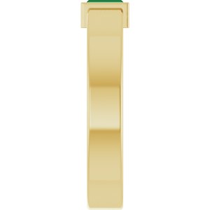 14K Yellow Gold Lab-Grown Emerald  Bezel-Set Ring Size 5.5 – image 4