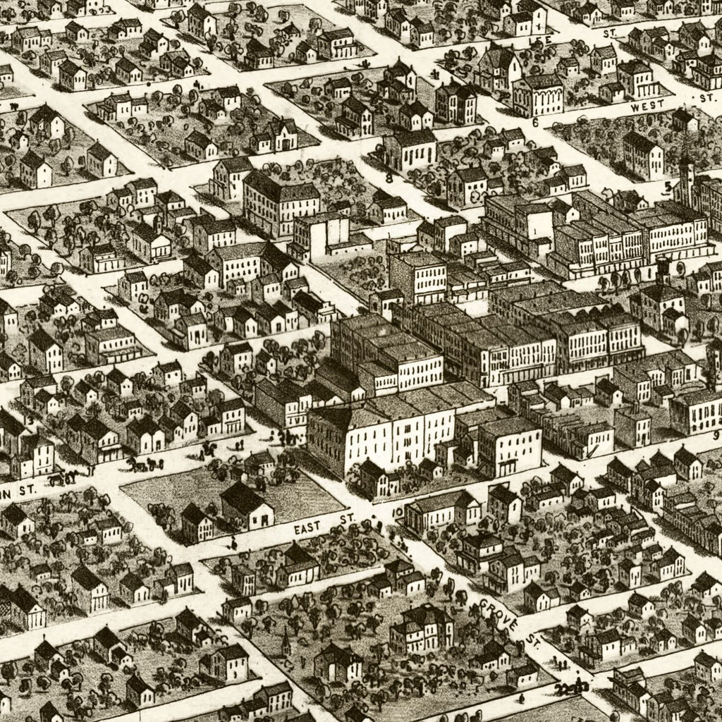 Vintage Map of Bloomington, Illinois 1867
