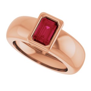 14K Rose Gold Lab-Grown Ruby Lightweight Ring – image 5
