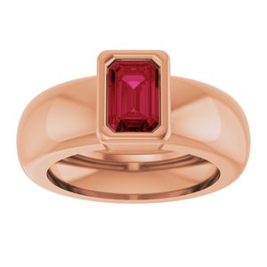14K Rose Gold Lab-Grown Ruby Lightweight Ring – image 3