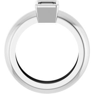 14K White Gold 6x4 mm Emerald Bezel-Set Lightweight Ring Mounting – image 4