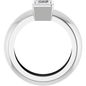 14K White Gold 6x4 mm Emerald Bezel-Set Lightweight Ring Mounting – image 3