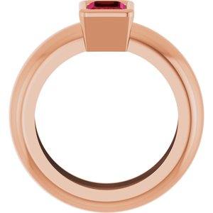 14K Rose Gold Lab-Grown Ruby Lightweight Ring – image 2