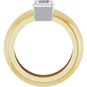 14K Yellow/White Gold 5/8 CT Natural Diamond Lightweight Ring – image 2